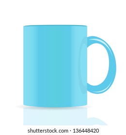 blue vector cup isolated on white background