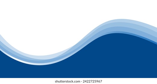 Blue vector curve modern background with white space for text and message. concept design