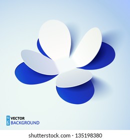 Blue vector cutout paper flower