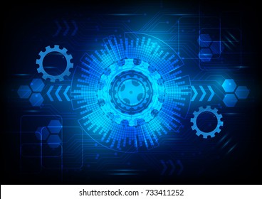 Blue vector digital technology and business concept, abstract background