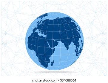 blue vector earth globe icon