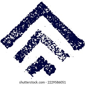 Blue vector element in japanese style isolated on white background. art decorative hand drawn stamp.