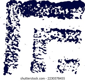 Blue vector element in japanese style isolated on white background. art decorative hand drawn stamp.