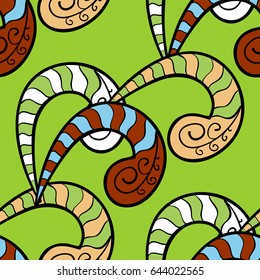 Blue vector ethnic elements seamless pattern.