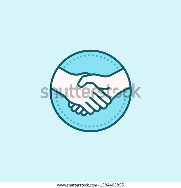 青いベクター画像フェアトレードアイコン 2人の人が握手をしているイラスト のベクター画像素材 ロイヤリティフリー