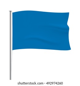 Blue vector flag isolated on background. 