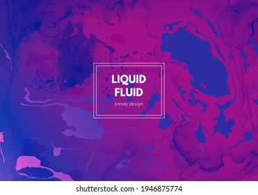 Blue Vector Flow Background. Alcohol Inks Paint Texture. Flow Background. Purple Abstract Marble. Minimal Fluid Pattern. Graphic Liquid Template. Digital Gradient Motion. Creative Flow Background.
