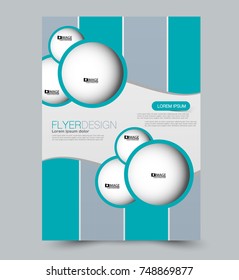 Blue vector flyer, brochure, annual report cover template. Business and education a4 design.
