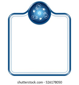 Blue vector frame for your text and energy icon