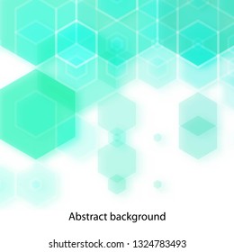 blue vector geometric background. hex layout for presentation