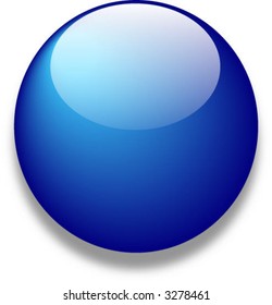 Blue vector glass web button