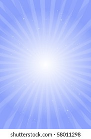 Blue vector glittering  space flare illustration