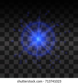 Blue vector glow light effect.