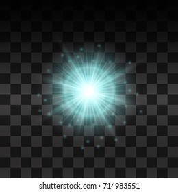 Blue vector glow light effect.