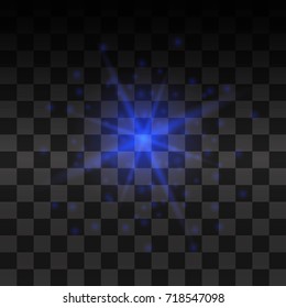 Blue vector glow light effect.