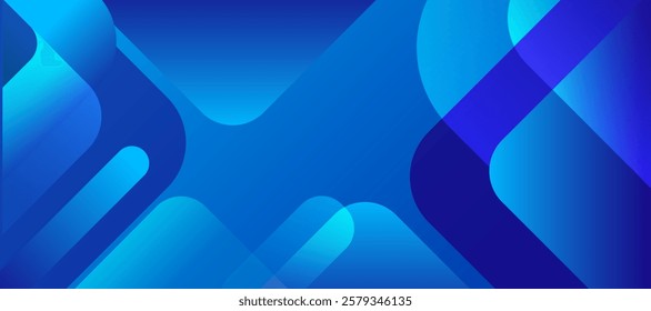 Blue Vector Gradient Abstract Background With Shapes Elements. For Background, Banner, Pamphlet, Certificate and Presentation