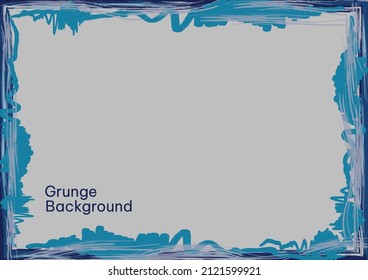 Blue vector grunge frame  Grunge background  Easy to use 