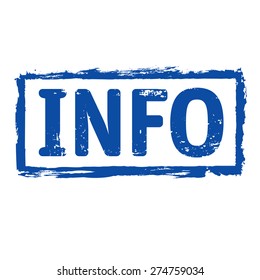 Blue vector grunge stamp INFO text