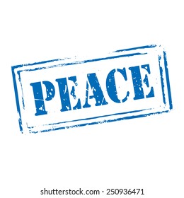 Blue vector grunge stamp PEACE