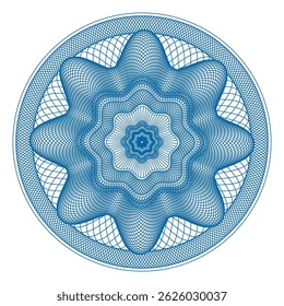 Blue vector guilloche vignette on a white background. - Powered by Shutterstock - Get 15% off with code: PIKWIZARD15