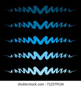 Blue vector hand drawn brush strokes.