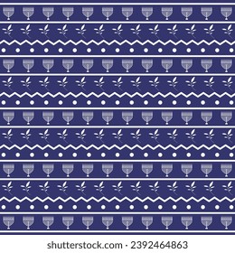 "Blue Vector Hanukkah sweater textured repeat pattern background for festive celebrations."