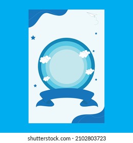 plantilla de cumpleaños feliz de vector azul