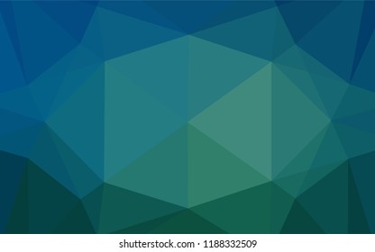 BLUE vector hexagon mosaic template. Shining illustration, which consist of triangles. A completely new template for your business design.