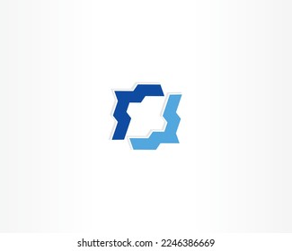 Logo del concepto de icono del vector azul. Icono de diseño de marca de empresa simple