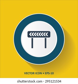 Blue vector Icon of Diversion on Yellow Color Background with Long Shadow. Eps.10.
