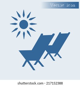 blue vector icon with shadow Flat design style