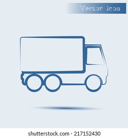 blue vector icon with shadow Flat design style