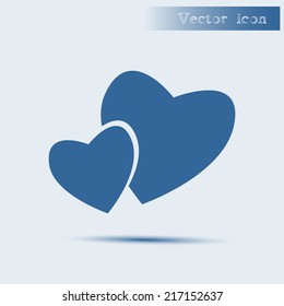 blue vector icon with shadow Flat design style