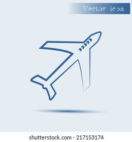 blue vector icon with shadow Flat design style
