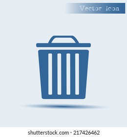 blue vector icon with shadow Flat design style