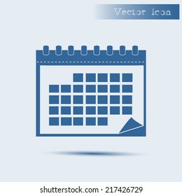 blue vector icon with shadow Flat design style