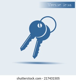 blue vector icon with shadow Flat design style
