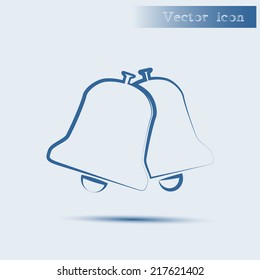 blue vector icon with shadow Flat design style