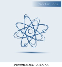 blue vector icon with shadow Flat design style 