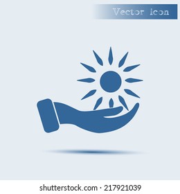 blue vector icon with shadow Flat design style