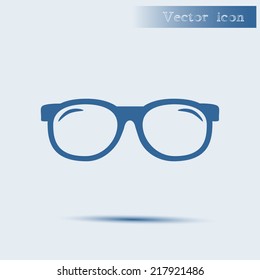 blue vector icon with shadow Flat design style