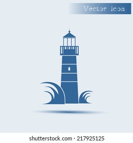 blue vector icon with shadow Flat design style