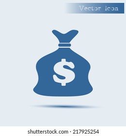 blue vector icon with shadow Flat design style