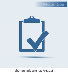 blue vector icon with shadow Flat design style 