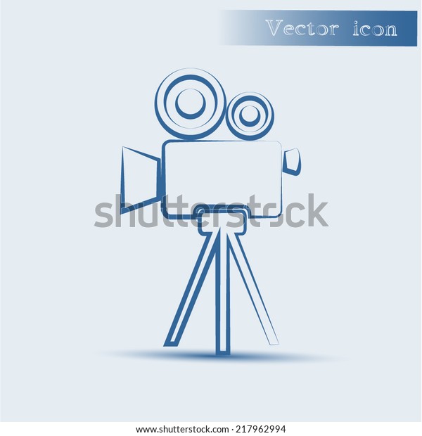 blue vector\
icon with shadow Flat design style\
