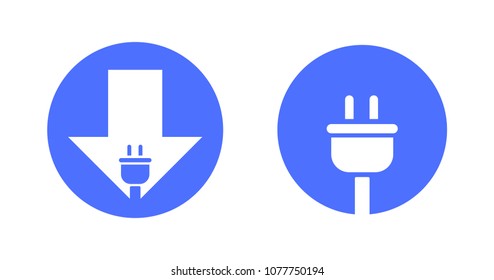 Blue Vector Icons For Charging Point For Mobile Devices