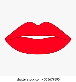 Blue Vector icons of female lips 