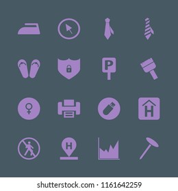 blue vector icons set. with cursor, nail, graph and iron in set