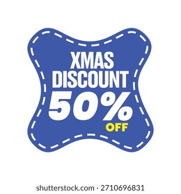 Ilustração Blue Vetor do Natal 50% Fora Patches de desconto.