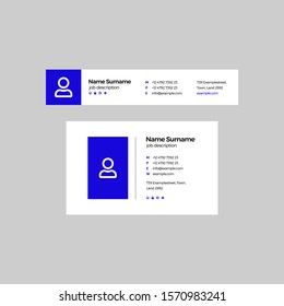 Blue Vector Illustration Of Corporate Email Signature Design